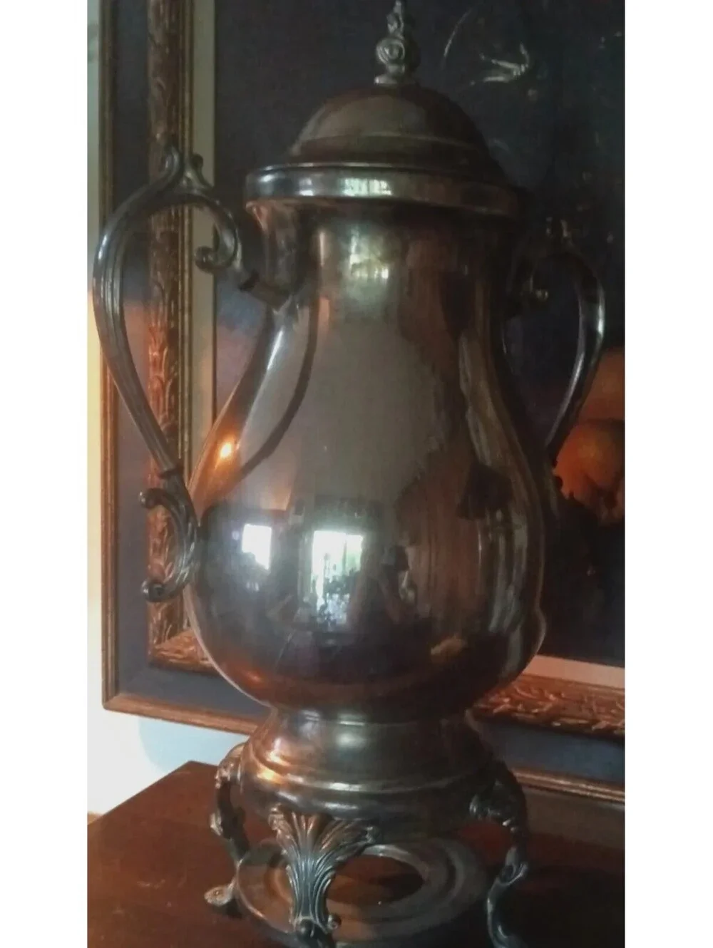 Vintage Silver plated Coffee Tea Urn Decanter Server Samovar Made in Indonesia.